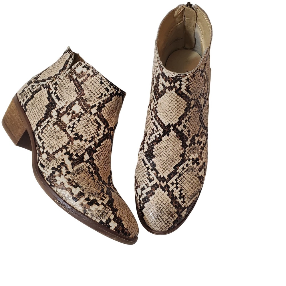 MICHAEL BY MICHAEL SHANNON | NADYA ANKLE BOOTIES SNAKESKIN LEATHER WOMEN SZ 8